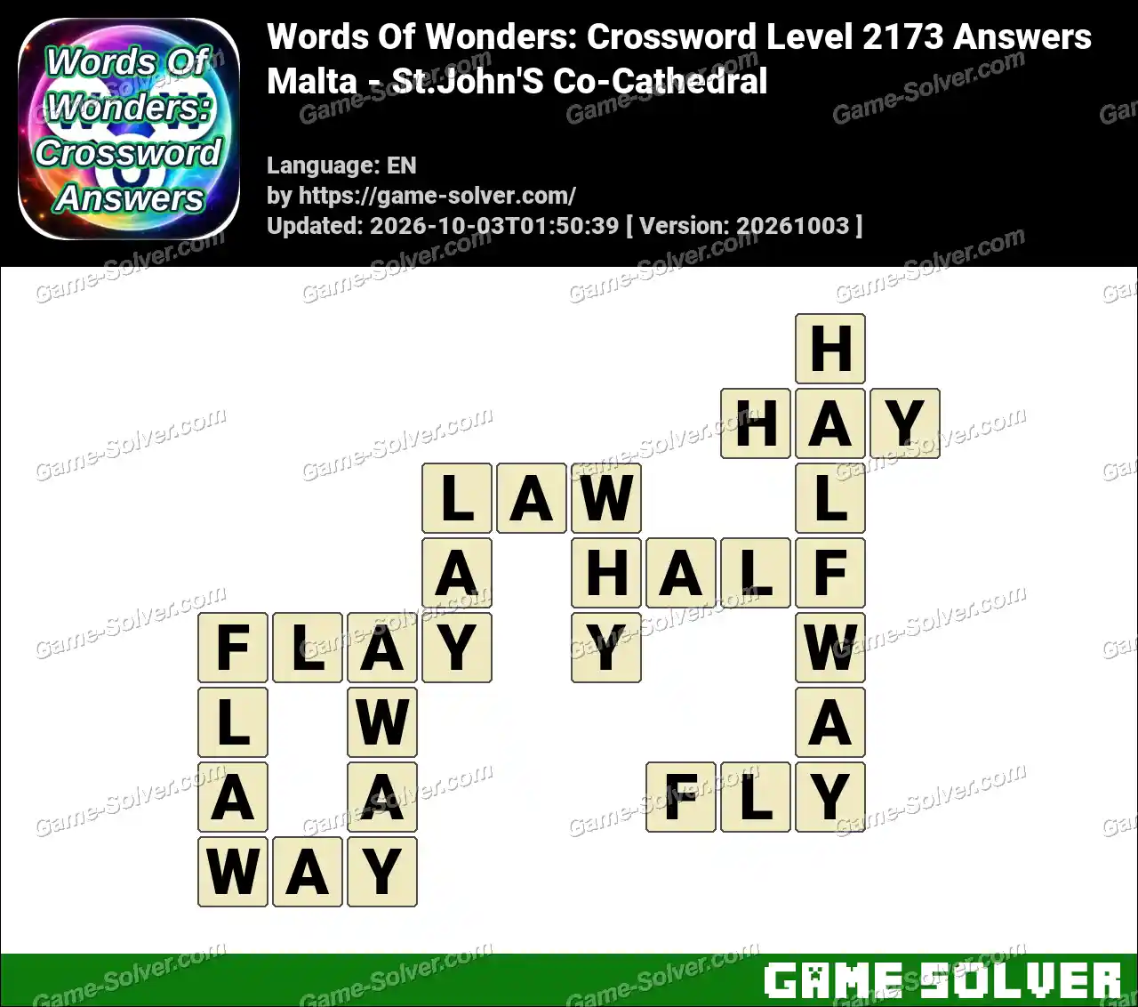 Words Of Wonders: Crossword Level 2173 Answers – Malta – St.John’S Co-Cathedral